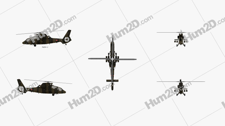 Kawasaki OH-1 Observation Helicopter Blueprint
