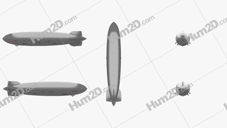 Download LZ 129 Hindenburg Zeppelin Clipart - Download Aircraft Clipart Images and Blueprints in PNG, PSD