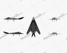 Lockheed F-117 Nighthawk Black Aircraft clipart