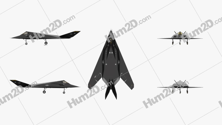 Lockheed F-117 Nighthawk Black Aeronave clipart