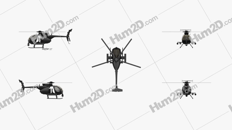 MD Helicopters MH-6 Little Bird Aircraft clipart