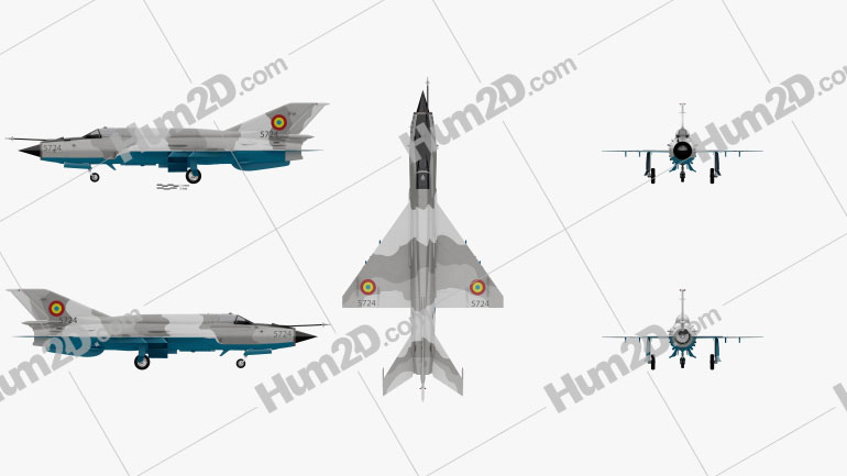 Mikoyan-Gurevich MiG-21 Aircraft clipart