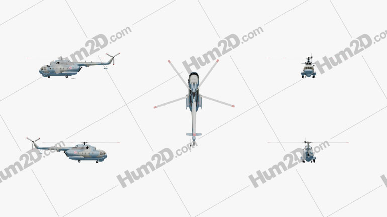 Mil Mi-14 Armee-Hubschrauber Blueprint