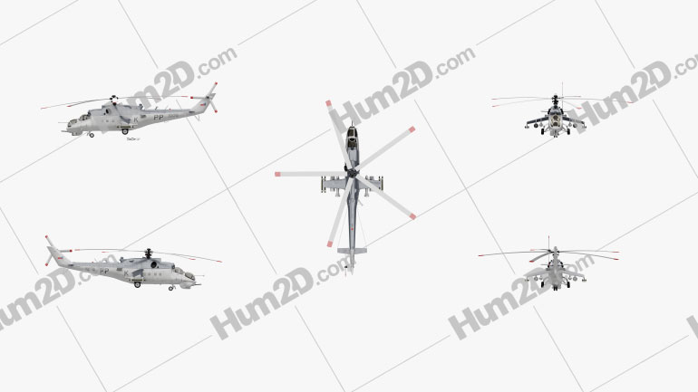 Mil Mi-35 Attack Helicopter Aircraft clipart