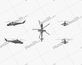 Mil Mi-24 Attack Helicopter Aircraft clipart