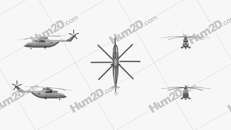 Mil Mi-26 Helicóptero de Carga Blueprint