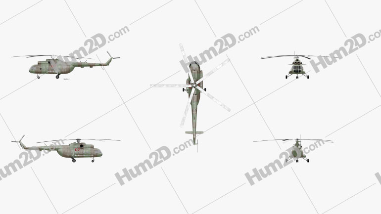 Mil Mi-8 Transporthubschrauber Flugzeug clipart