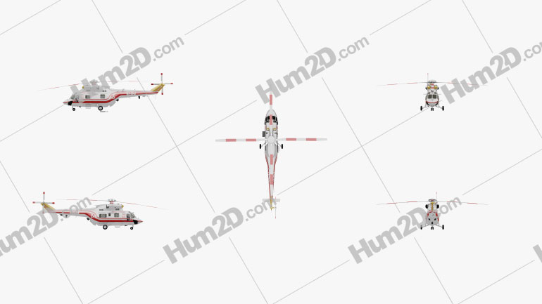 PZL W-3 Sokol Medical Helicopter Aircraft clipart