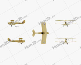 de Havilland DH.82 Tiger Moth Aircraft clipart