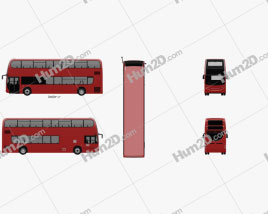 Alexander Dennis Enviro400H Double Decker Bus 2015 clipart