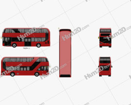 Alexander Dennis Enviro400H City Double Decker Bus 2015 clipart