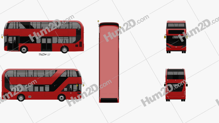 Alexander Dennis Enviro400H City Double Decker Bus 2015 PNG Clipart
