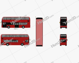 Alexander Dennis Enviro400 Double Decker Bus 2015 clipart