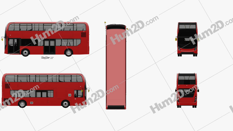 Alexander Dennis Enviro400 Double Decker Bus 2015 clipart