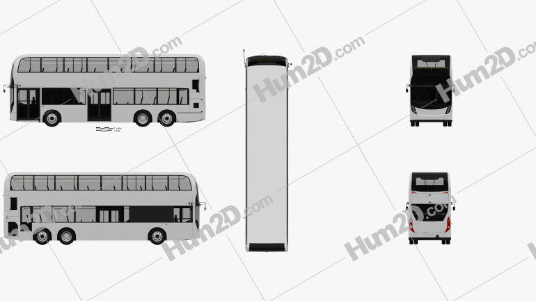 Alexander Dennis Enviro500 Double Decker Bus 2016 clipart