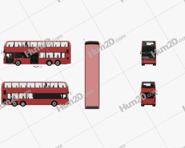 Alexander Dennis Enviro 500 Double Decker Bus with HQ interior 2016 clipart