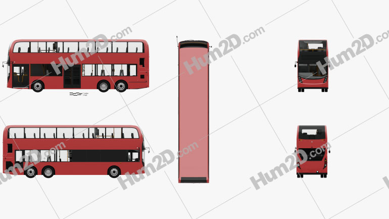 Alexander Dennis Enviro 500 Double Decker Bus with HQ interior 2016 clipart