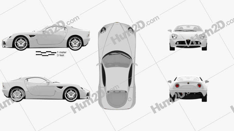 Alfa Romeo 8C Competizione 2007 car clipart