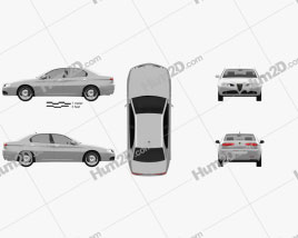 Alfa Romeo 166 2003 car clipart