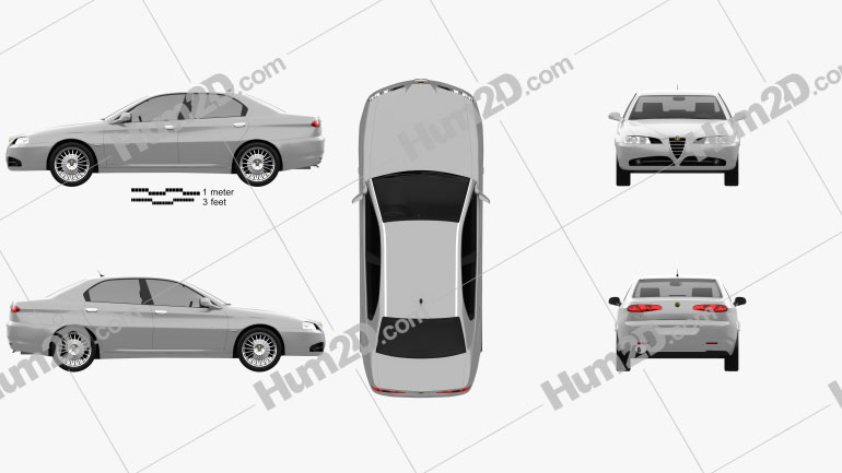 Alfa Romeo 166 2003 car clipart