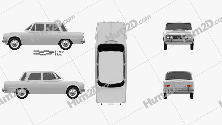 Alfa Romeo Giulia (105) 1962 car clipart