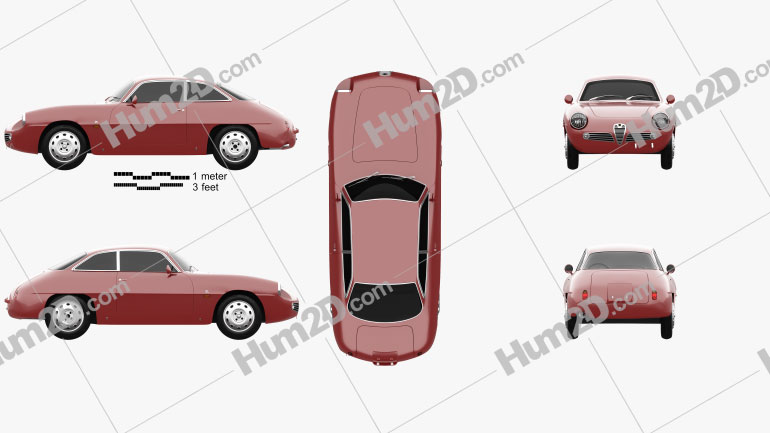 Alfa Romeo Giulietta 1960 car clipart