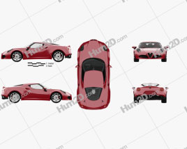 Alfa Romeo 4C com interior HQ 2014 car clipart