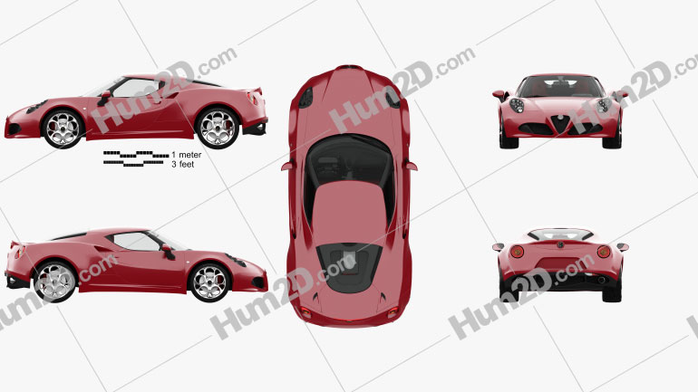 Alfa Romeo 4C with HQ interior 2014 car clipart
