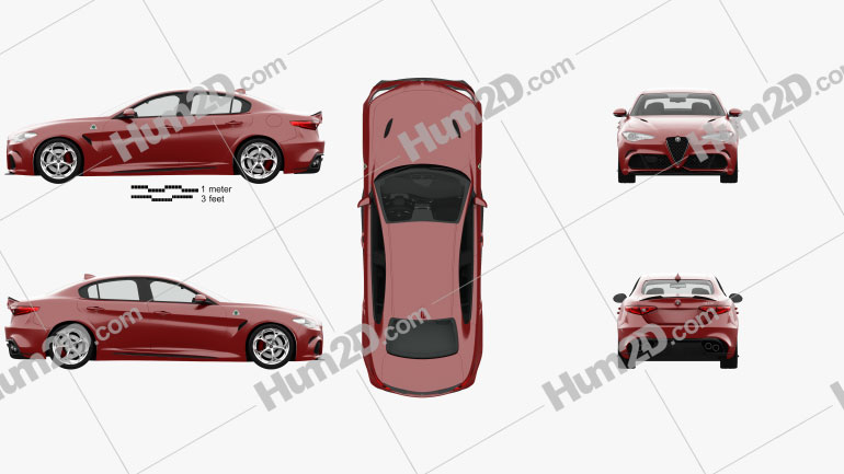 Alfa Romeo Giulia Quadrifoglio with HQ interior 2016 car clipart