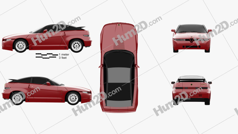 Alfa Romeo SZ 1989 car clipart