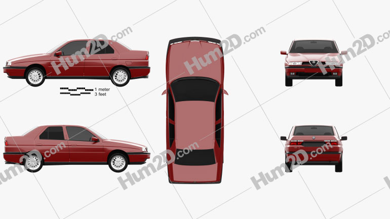 Alfa Romeo 155 1997 car clipart