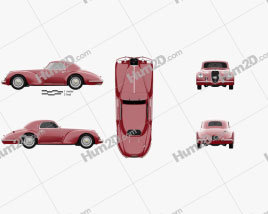 Alfa Romeo 6c 2500 Corsa Touring coupe 1939 car clipart