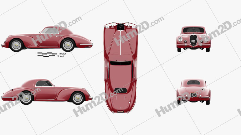 Alfa Romeo 6c 2500 Corsa Touring coupe 1939 car clipart