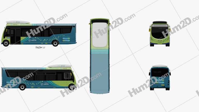Arriva Milton Keynes Electric Bus 2014 Blueprint