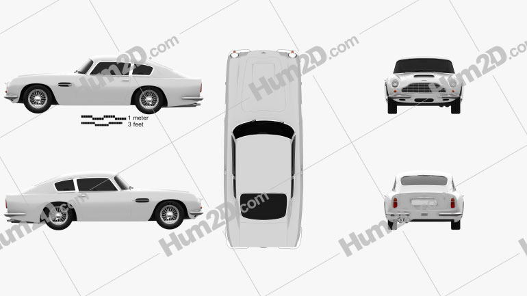 Aston Martin DB6 1965 car clipart