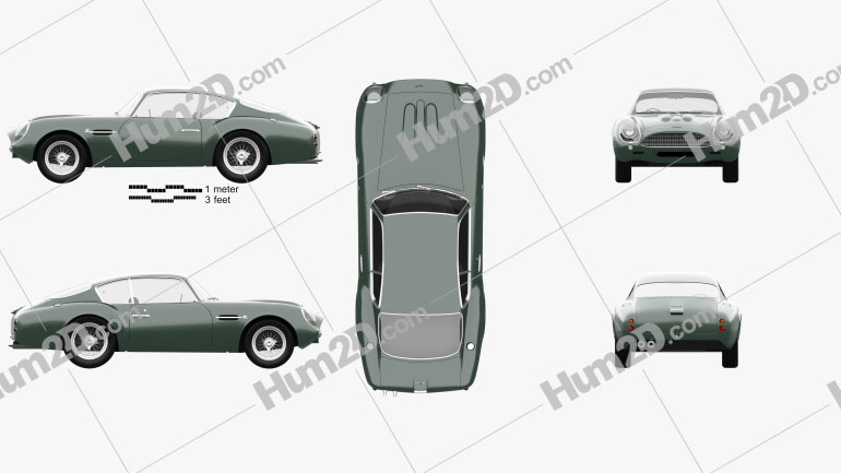 Aston Martin DB4 GT Zagato 1960 car clipart