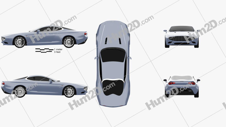 Aston Martin DB9 Coupe Zagato Centennial 2014 Blueprint