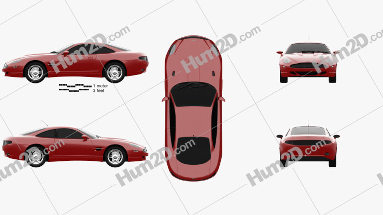 Aston Martin AM4 1997 car clipart