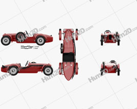 Aston Martin 2-Litre Speed Model 1939 Red car clipart