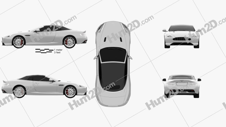 Aston Martin DB9 Volante 2013 car clipart