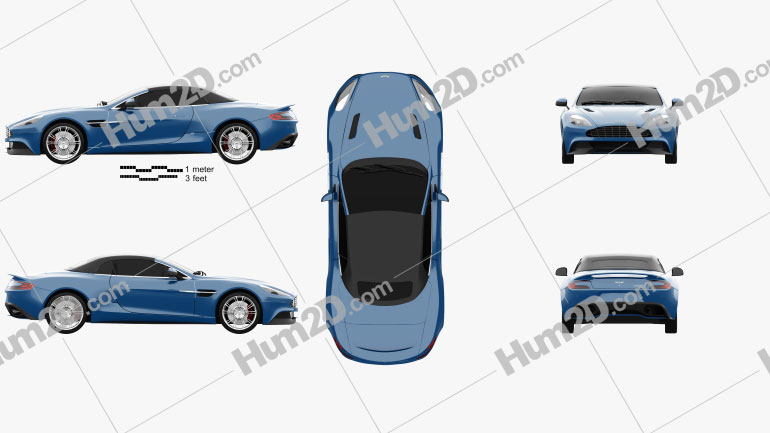 Aston Martin Vanquish Volante 2013 Blueprint