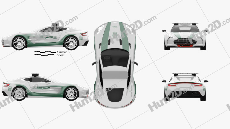 Aston Martin One-77 Polizei Dubai 2013 car clipart
