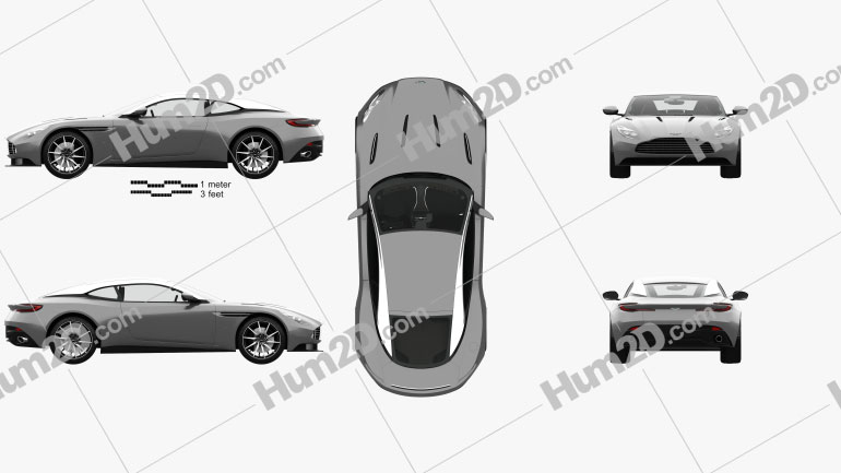 Aston Martin DB11 with HQ interior 2017 car clipart