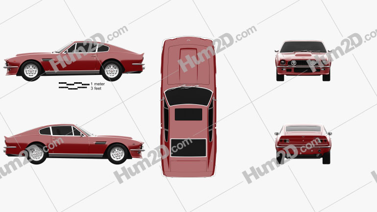 Aston Martin V8 Vantage 1972 Blueprint