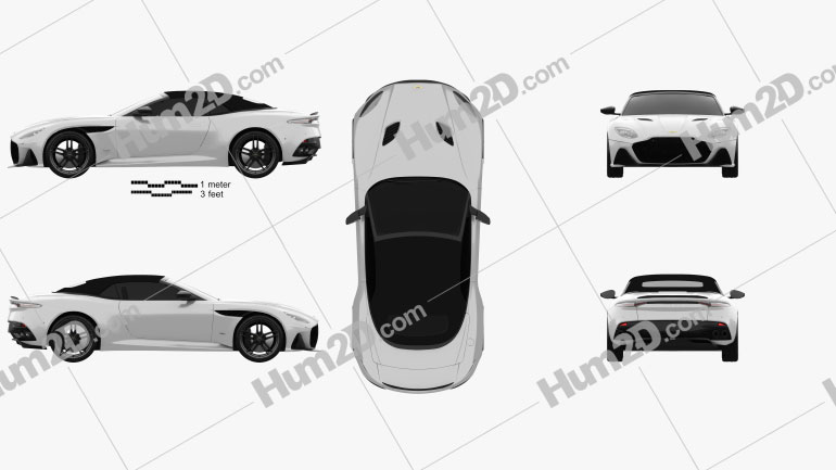 Aston Martin DBS Superleggera Volante 2020 Blueprint