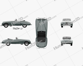 Aston Martin DB1 1948 car clipart