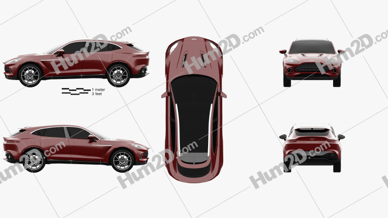 Aston Martin DBX 2021 Clipart and Blueprint - Download Vehicles Clip