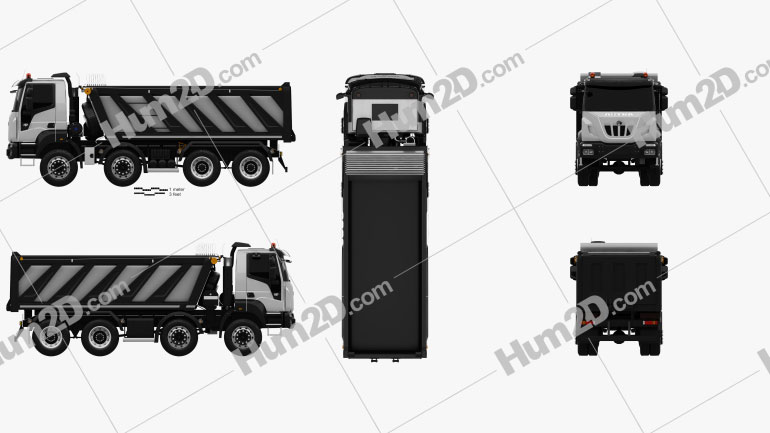 Astra HD9 (84-52) Dump Truck 4-axle 2012 Blueprint