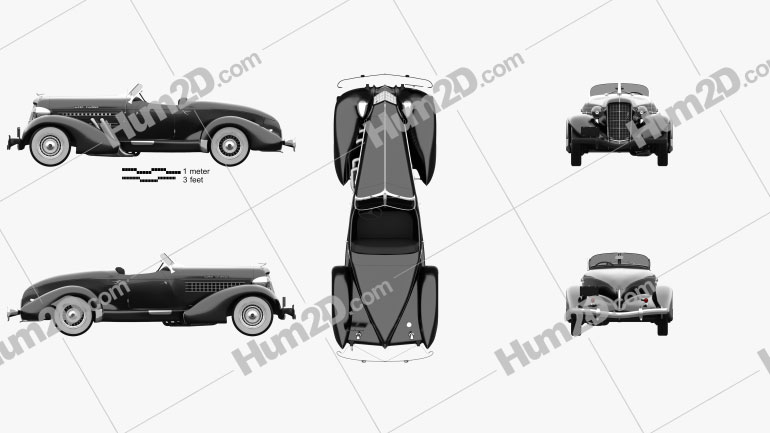 Auburn 851 SC Boattail Speedster 1935 car clipart