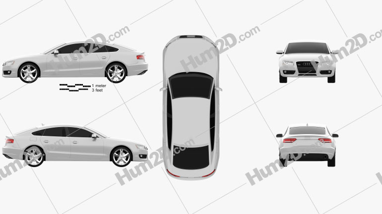 Audi A5 Sportback 2010 car clipart